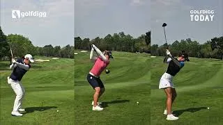 Thumbnail: R1 Hole18: Honda LPGA Thailand 2026 | Ariya, Brooke, Linn Grant Swing check | Slow-Mo Series