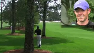 Thumbnail: Rory McIlroy reacts to hitting his father at the Masters "Memorable Moment"