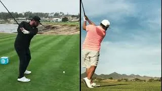 Thumbnail: J.J. Spaun Slow Motion Swing / Swing Sequence DTL Split-Screen