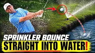 Thumbnail: Scottie Scheffler’s INSANE Sprinkler Bounce Sends His Ball Into the Water! 😱