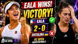 Thumbnail: 🚨 Alex Eala BEATS Elina Svitolina AGAIN! Historic Mubadala DC Open 2026 Quarterfinal Victory 🇵🇭🔥