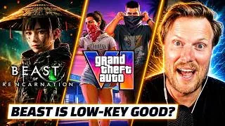 Thumbnail: Beast of Reincarnation HONEST Review ⚔️ GTA 6 Preview Causes UPROAR 😡 Halo TANKS on PlayStation 📉