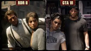 Thumbnail: GTA 6 vs RDR 2: Exact Same Angles & Situations. Graphics Comparison