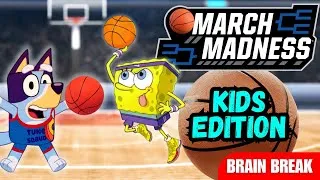 Thumbnail: 🏀March Madness Brain Break 🏀 Basketball Brain Break 🏀 Kids Movement Activity 🏀 Just Dance🏀 Go Noodle