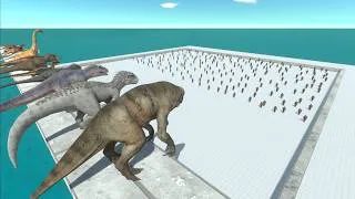 Thumbnail: All Dinosaurs Strength Test vs 200 Humans - Animal Revolt Battle Simulator