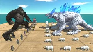 Thumbnail: Mutant primates King Kong Team vs Polar Bear and Shimo - Animal Revolt Battle Simulator