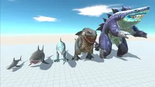 Thumbnail: Shark Evolved to Become Sharkjira - Animal Revolt Battle Simulator