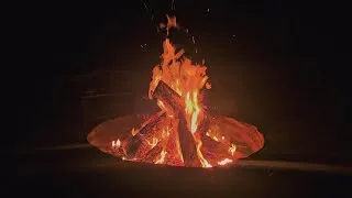 Thumbnail: Mountain top Camp fire on A cold night 
