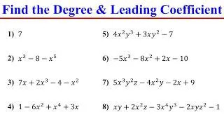 Thumbnail: How to Find the Degree and Leading Coefficient of a Polynomial