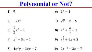 Thumbnail: What Is a Polynomial? How to Tell If an Expression Is a Polynomial?