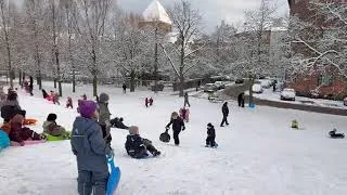 Thumbnail: Children playing in the snow in Copenhagen 