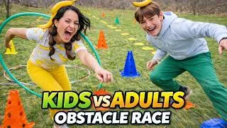 Thumbnail: KIDS VS. ADULTS BANANA OBSTACLE RACE!  🔥