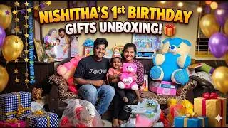 Thumbnail: Nishitha_Diya 1st Birthday Gifts Unboxing #Vlog #vizagcouple