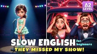 Thumbnail: Oh No! My Show Is Starting... Why Is No One Here? | Slow English Listening Stories (A2 Level)