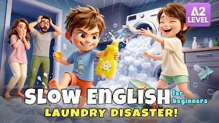 Thumbnail: Oops... We Used WAY Too Much Soap for the Laundry! | Slow English Listening Stories (A2 Level)