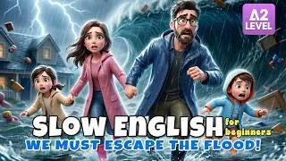 Thumbnail: The Flood Suddenly Came... We Had to Leave! | Slow English Listening Stories (A2 Level)