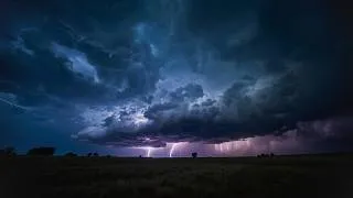 Thumbnail: Thunderstorm at Night (Dark Screen) • Deep Thunder • 6 Hours of Heavy Rain & Lightning for Sleep