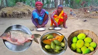 Thumbnail: 80 year old grandma coooks AMERICAN Fish Curry | traditional cooking & eating || hard village life 