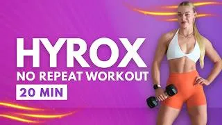 Thumbnail: 20 Min NO REPEAT Full Body HYROX Workout | Dumbbells Only | PROJECT ROX