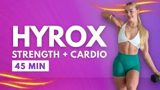 Thumbnail: 45 Min HYROX Strength + Cardio DROPSET Workout | Dumbbells Only | PROJECT ROX