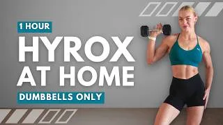Thumbnail: 1 Hour HARD HYROX HIIT Workout with Dumbbells Only | At Home Cardio Conditioning