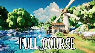 Thumbnail: 3 HOURS - FULL COURSE for beginners in UE5 - 5.8 | Create a Complete AAA Stylized Scene