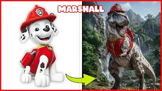 Thumbnail: How Paw Patrol Characters Would Look as Dinosaurs 🦖🔥 | Guess the Characters by Voice 🔊😍👮
