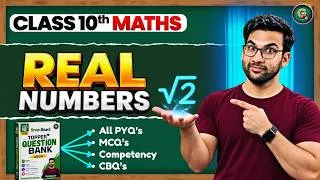 Thumbnail: Real Numbers All MCQ's, PYQ,s Competency, Case Based (ONESHOT) || 10th MAths