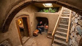 Thumbnail: Building a Hidden Underground Shelter 🔥 Solo Bushcraft with a Cozy Fireplace in the Deep Forest