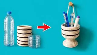 Thumbnail: DIY Pen Holder from Plastic Bottle and Rope | Easy Recycled Craft