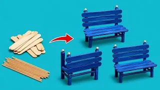 Thumbnail: How to Make a Miniature Bench from Popsicle Sticks and Bamboo | DIY Mini Furniture