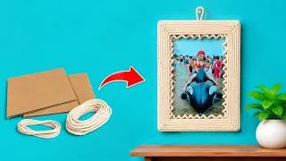 Thumbnail: DIY Rope Photo Frame from Cardboard and Rope | Easy Wall Decoration Craft