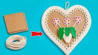 Thumbnail: How to Make a Beautiful Heart Wall Hanging from Cardboard and Rope | DIY Home Decor