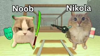 Thumbnail: Roblox Dead Rails But It's Cats. (Nikola VS Noob)