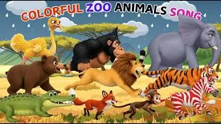 Thumbnail: ABC Colorful Zoo Animals Song🌈 Learn Colors, Alphabet Animal Sounds A to Z🦁 Best Kids Nursery Rhymes