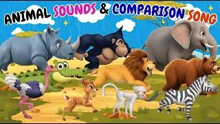 Thumbnail: Animal Sounds Song 🦁 Big or Small? Fast or Slow? Fun Opposites & Comparisons Learning Song for Kids🎵