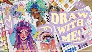 Thumbnail: Draw with me! // Mermaid spread + OHUHU markers 🐠🫧