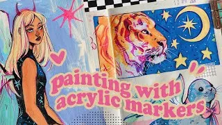 Thumbnail: Sketchbook session // Painting with ARRTX acrylic markers!