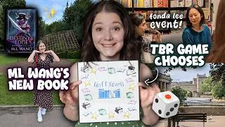 Thumbnail: my TBR GAME controls what I read 🎲 tackling my owned tbr reading vlog ✨