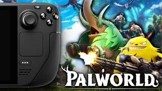 Thumbnail: Palworld 1.0 — Steam Deck — Recommended Settings + FSR4 / Frame Generation
