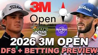 Thumbnail: 2026 3M Open DFS + Betting Preview : Course Modeling, GPP Core Plays Values + Outright Bettting Card