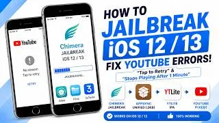 Thumbnail: How to Jailbreak iOS 12 / 13 Fix Youtube "Tap to Retry" "Stops Playing After 1 Minute "