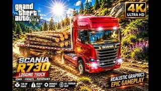 Thumbnail: Scania R730 Logging Truck Extreme Offroad Adventure in GTA 5 Ultra Realistic Gameplay #GTA5 #Scania