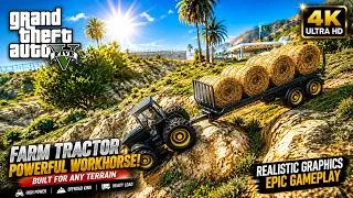 Thumbnail: GTA 5 Farm Tractor & Hay Trailer Off-Road Challenge | Ultra Realistic Gameplay 🚜 #GTA5 #Gaming