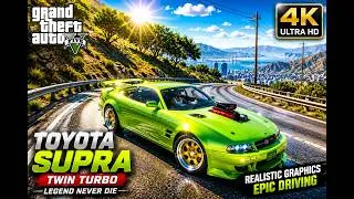 Thumbnail: Toyota Supra Twin Turbo in GTA 5 😱 Ultra Realistic 4K Graphics Gameplay! #GTA5 #ToyotaSupra