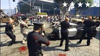 Thumbnail: GTA 5 - POLICE Michael Defends Police Station From Ballas Attack 🔥 5 Star Response 🚔