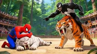 Thumbnail: 🐅🕷️SPIDERMAN Wins the Toothed Tiger Championship – Epic Battle Challenge