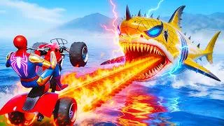 Thumbnail: SPIDER-MAN Join Motorcycle Stunt Challenge against Pokemon Funny Moments GTA 5 Superhero