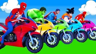 Thumbnail: الأبطال الخارقين على القضبان دوامة قمع جسر 🚴‍♂️ SPIDER MAN!on Motorcycle in Spiral Bridge Stunt 2