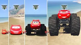 Thumbnail: GTA 5 SMALLEST vs MEDIUM vs BIGGEST GIANT LIGHTNING MCQUEEN MONSTER TRUCK CAR